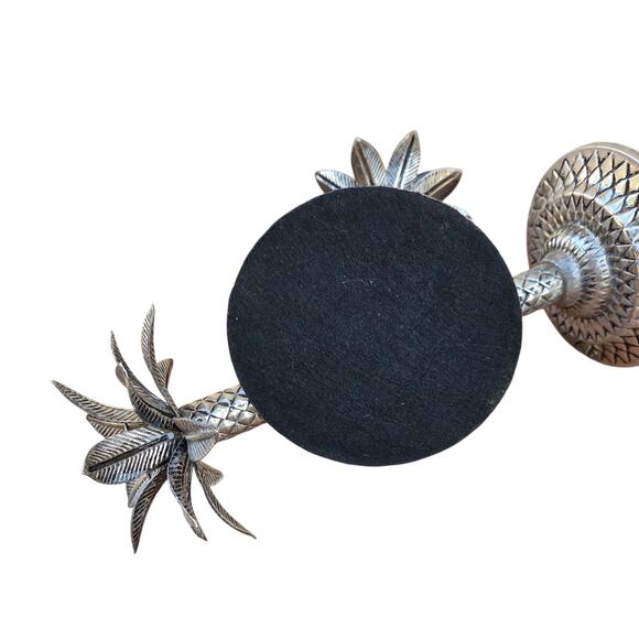 VTG Palm Tree Silver Plated Hollowware Candlestick Pair MCM Retro Candle Holders - Picture 7 of 8